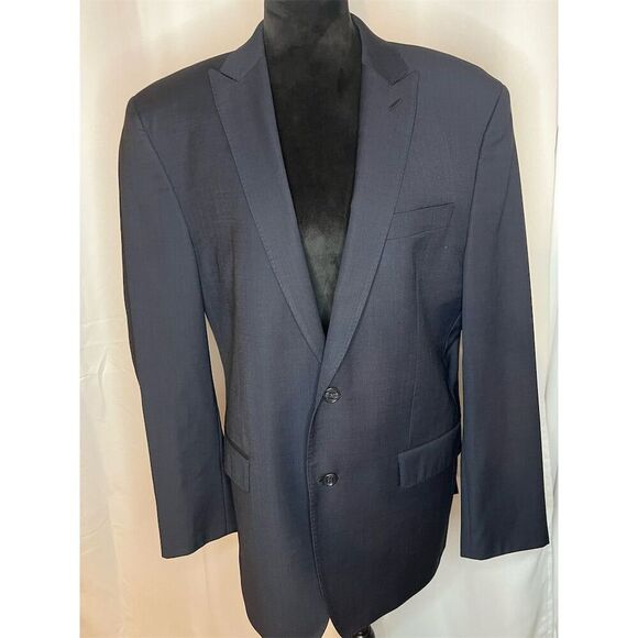Calvin Klein Men's Gray Wool Blazer Size 42R Two-Button Formal Jacket - Picture 2 of 8